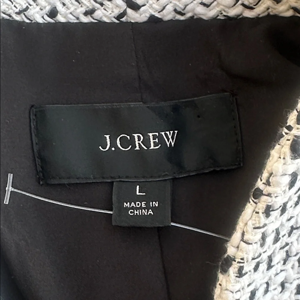 J. Crew Going-out blazer in black-and-white tweed size Large
